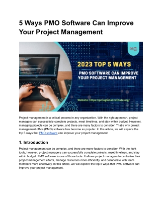 5 Ways PMO Software Can Improve Your Project Management