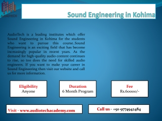 Best Audio Engineering Courses in Kohima