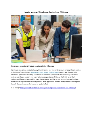 How to Improve Warehouse Control and Efficiency