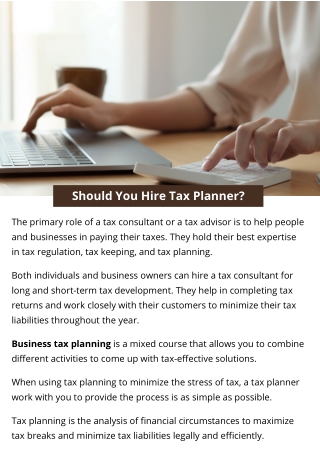 Should You Hire Tax Planner?