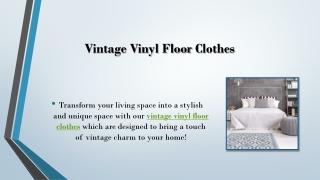 Vintage Vinyl Floor Clothes