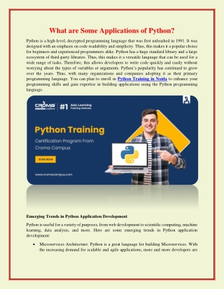 What are Some Applications of Python?