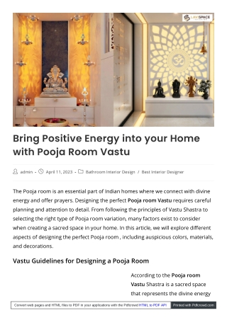 Pooja Room Vastu Pdf