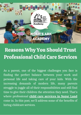 Kinder Kastle Child Care Services In Sugar Land