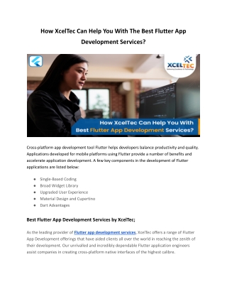 How XcelTec Can Help You With The Best Flutter App Development Services_
