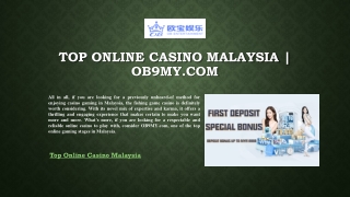 Top Online Casino Malaysia | Ob9my.com