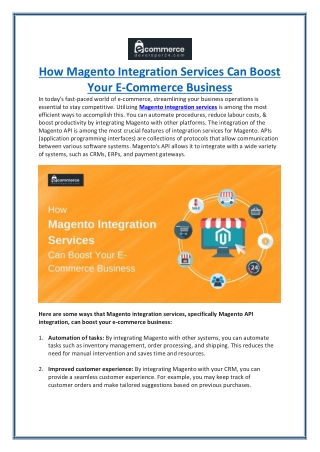 How Magento Integration Services Can Boost Your E-Commerce Business