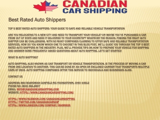 Best Rated Auto Shippers