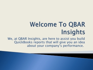 QuickBooks Advanced Reporting