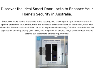 Discover the Ideal Smart Door Locks to Enhance Your Home's Security in Australia.