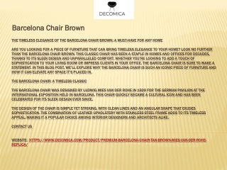 Barcelona Chair Brown