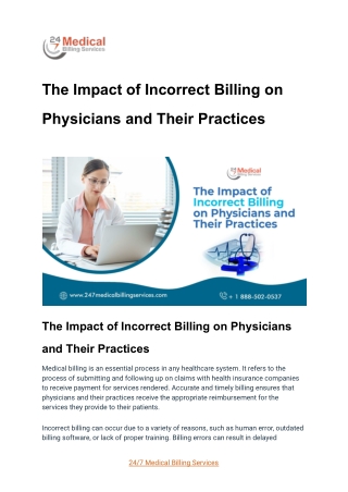 The Impact of Incorrect Billing on Physicians and Their Practices