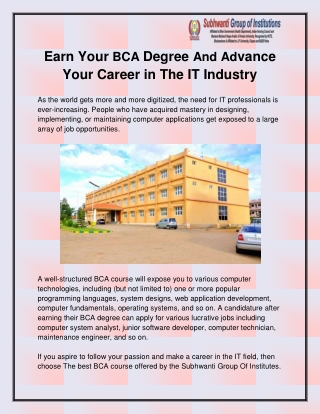 Best BCA College in Bihar