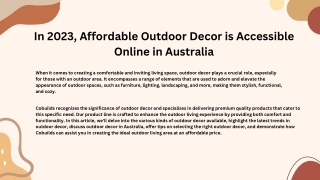 In 2023, Affordable Outdoor Decor is Accessible Online in Australia (2)