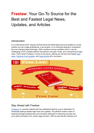 Freelaw_ Your Go-To Source for the Best and Fastest Legal News, Updates, and Articles