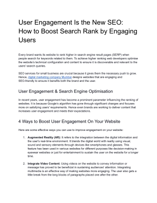 User Engagement Is the New SEO_ How to Boost Search Rank by Engaging Users