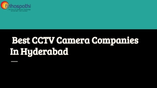 Best CCTV Camera Companies in Hyderabad