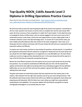 Top-Quality NOCN_Cskills Awards Level 2 Diploma in Drilling Operations Practice