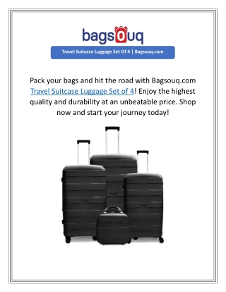 Travel Suitcase Luggage Set Of 4 | Bagsouq.com