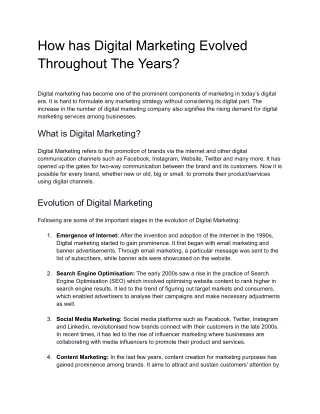 How digital marketing has evolved throughout the year