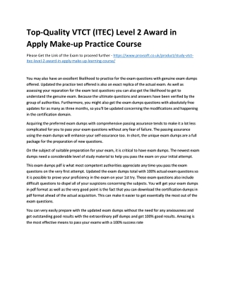 Top-Quality VTCT (ITEC) Level 2 Award in Apply Make-up Practice Course