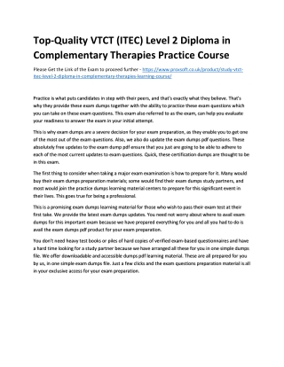 Top-Quality VTCT (ITEC) Level 2 Diploma in Complementary Therapies Practice Cour