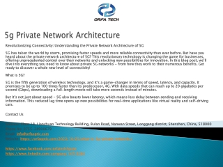 5g Private Network Architecture