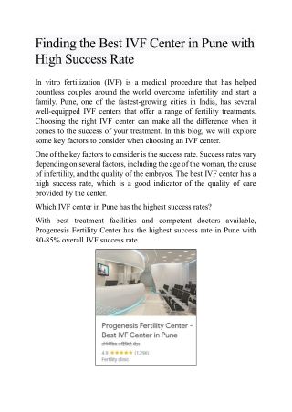 Finding the Best IVF Center in Pune with High Success Rate