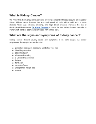 What is Kidney Cancer