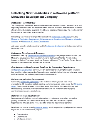 metaverse development