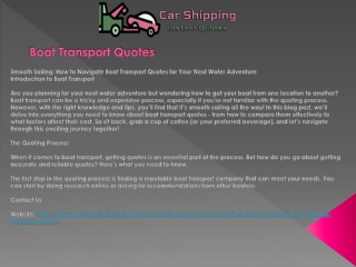 Boat Transport Quotes