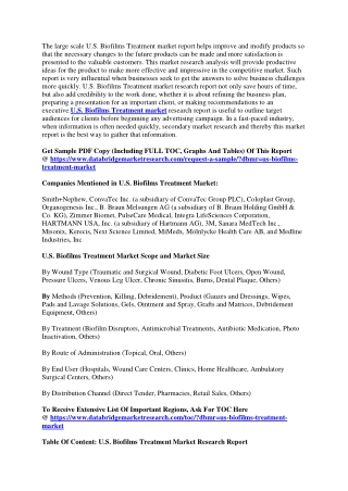 U.S. Biofilms Treatment Market