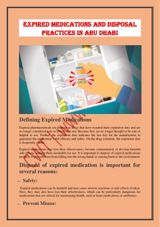 Expired medications and disposal practices in Abu Dhabi