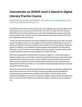 Concentrate on OCNLR Level 2 Award in Digital Literacy Practice Course