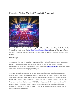 Esports Global Market Trends & Forecast