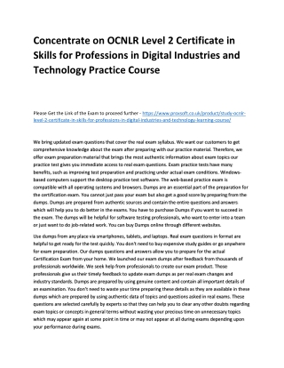 Concentrate on OCNLR Level 2 Certificate in Skills for Professions in Digital In