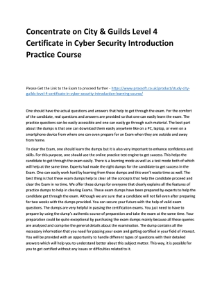 Concentrate on City & Guilds Level 4 Certificate in Cyber Security Introduction