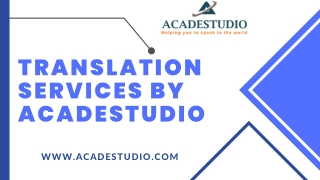 Translation Services By Acadestudio