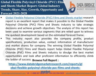 Flexible Polyvinyl Chloride (PVC) Films and Sheets Market-Chemical Material