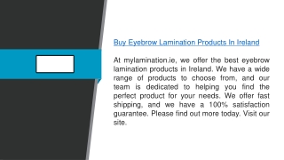 Buy Eyebrow Lamination Products In Ireland Mylamination.ie