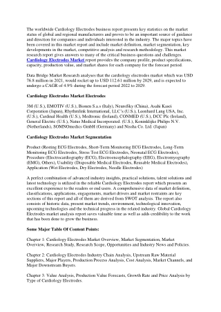 Cardiology Electrodes Market