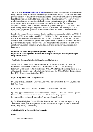 Rapid Drug Screen Market