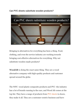 Can PVC sheets substitute wooden products (1)