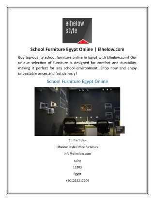School Furniture Egypt Online  Elhelow.com