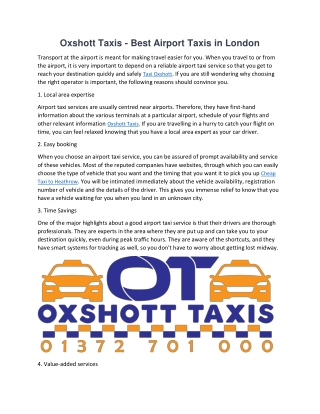 Oxshott Taxis