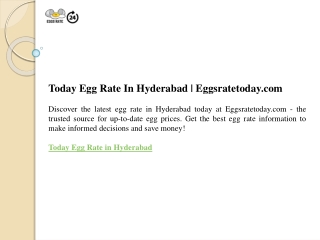 Today Egg Rate In Hyderabad  Eggsratetoday.com