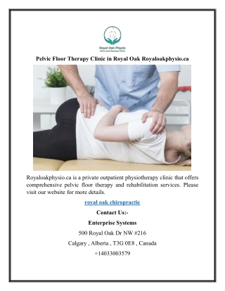 Pelvic Floor Therapy Clinic in Royal Oak Royaloakphysio.ca