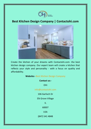 Best Kitchen Design Company  Contactohi