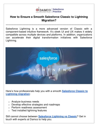 How to Ensure a Smooth Salesforce Classic to Lightning Migration?