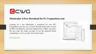 Metatrader 4 Free Download for Pc Cwgmarkets.com